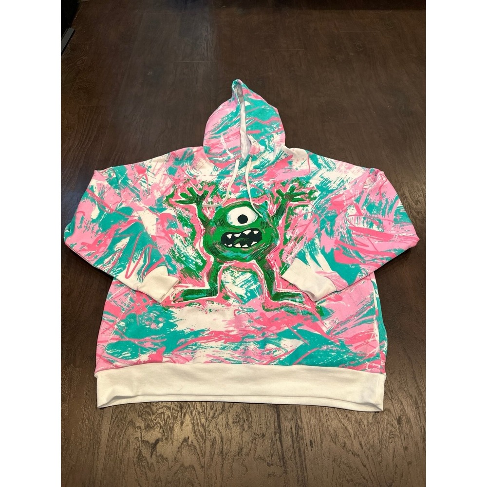 Disney Hoodie Monsters‎ Inc Mike Wazowski Graffiti Long Sleeve Pullover Hooded